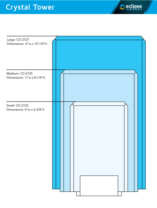 Tower Crystal Award - Cosmo Print Trophy Eclipse Awards   